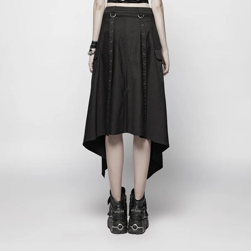 PUNK RAVE Women's Skirt Daily Punk Black Half Skirt Non-stretchy Woven Fabric Party Personality Harajuku Summer Skirts Pants