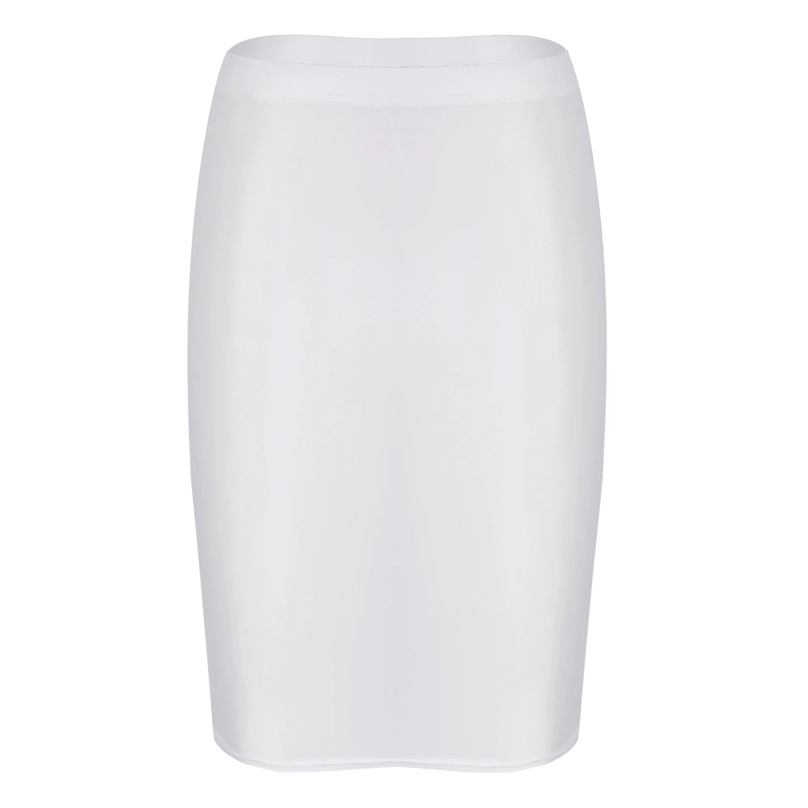 Womens Glossy Solid Color Pencil Skirt Casual High Waist Rave Party Clubwear Elastic Waistband Miniskirt for Stage Performance